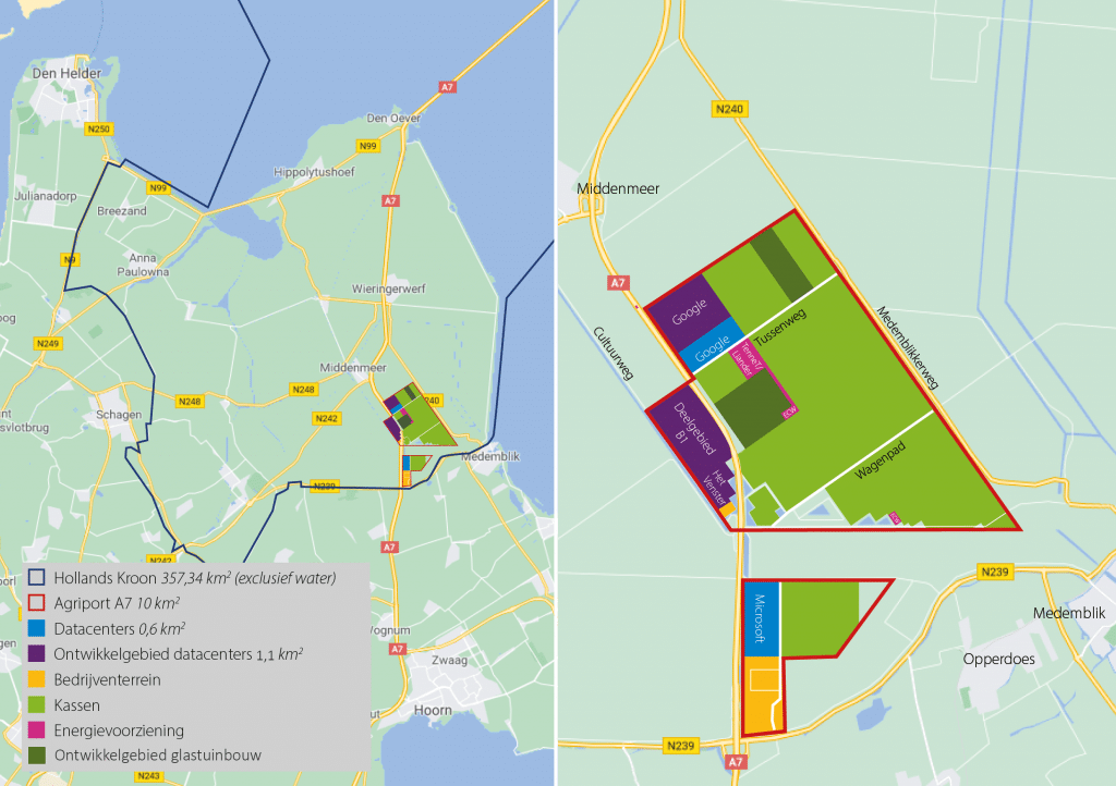 Kaartje ontwikkeling datacenters 2023