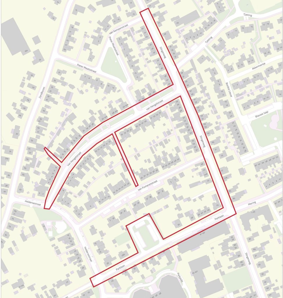 kaart van Hengelstraat en omgeving