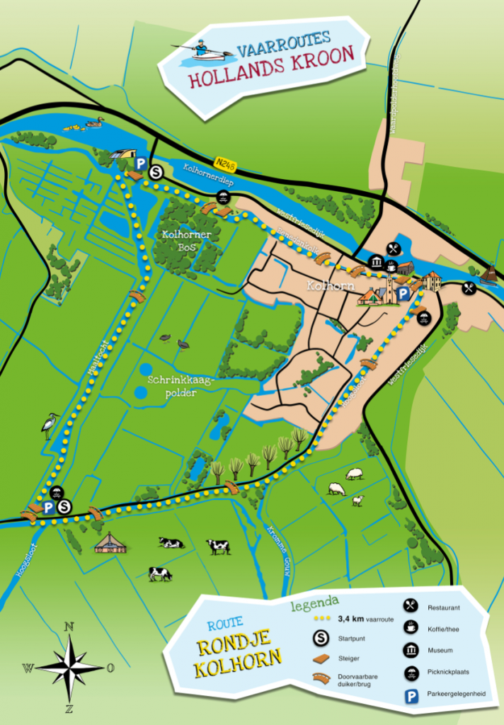 Vaarroutes Kolhorn plattegrond