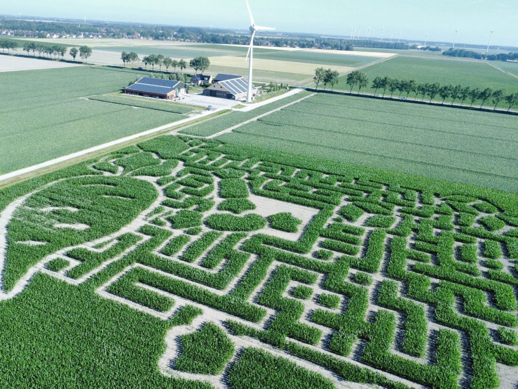 Maisdoolhof in Wieringerwerf van bovenaf