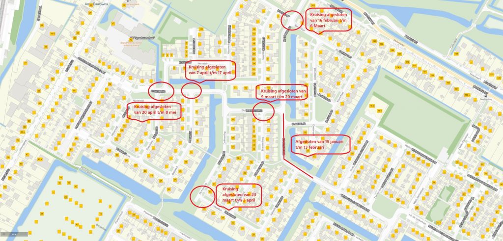 Overzicht werkzaamheden Elshof Noord, Anna Paulowna
