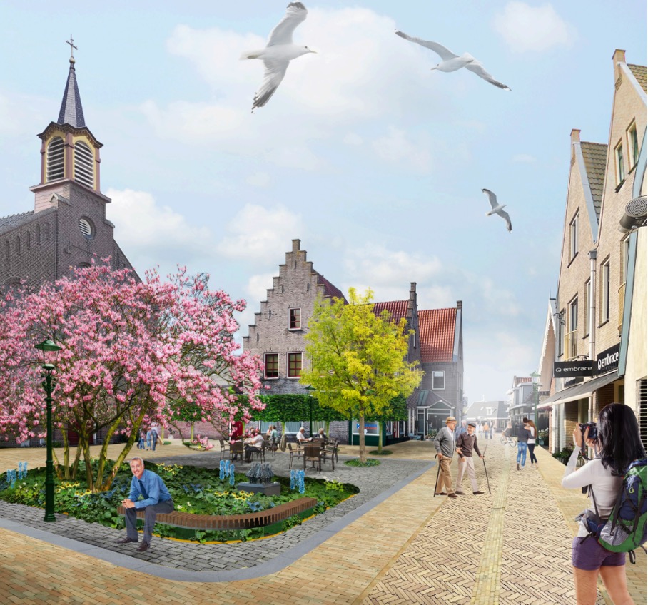 Situatietekening van nieuwe omgeving centrum Hippolytushoef.