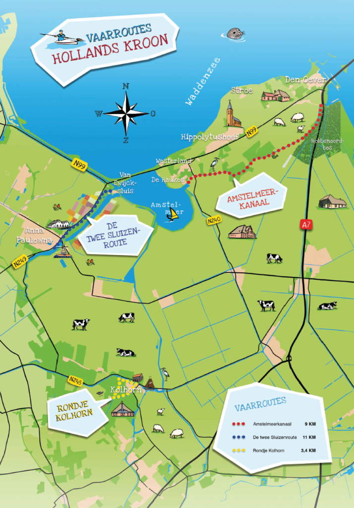 3 vaarroutes in Hollands Kroon