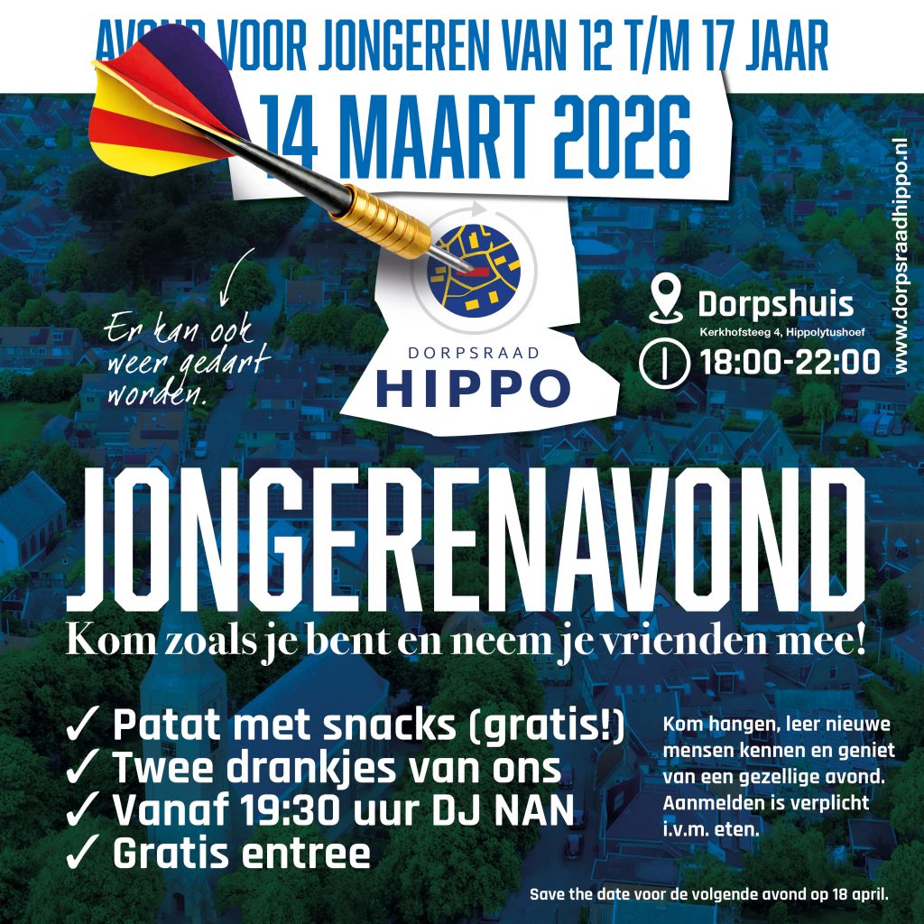 Jongerenavond Hippo flyer