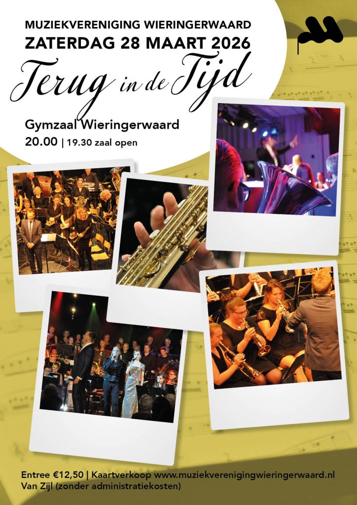 Tijdens het concert ‘Terug in de tijd’ klinken nummers die bij eerdere concerten zijn gespeeld en zijn blijven hangen. Muziek die ontroerde, liet glimlachen, verraste of juist uitnodigde om lekker mee te swingen. Vaste bezoekers zullen veel herkennen, terwijl het voor andere bezoekers vooral een gezellige avond wordt met mooie en afwisselende muziek.