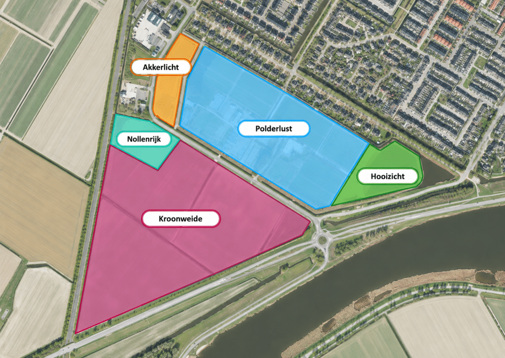 Plattegrond Gebiedsontwikkeling Randweg (5 onderdelen)