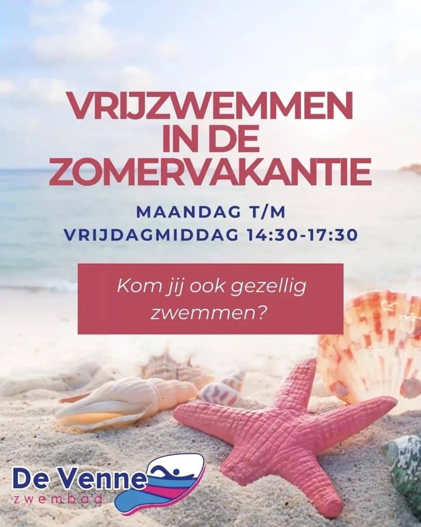 Flyer vrijjzwemmen in de zomervakantie