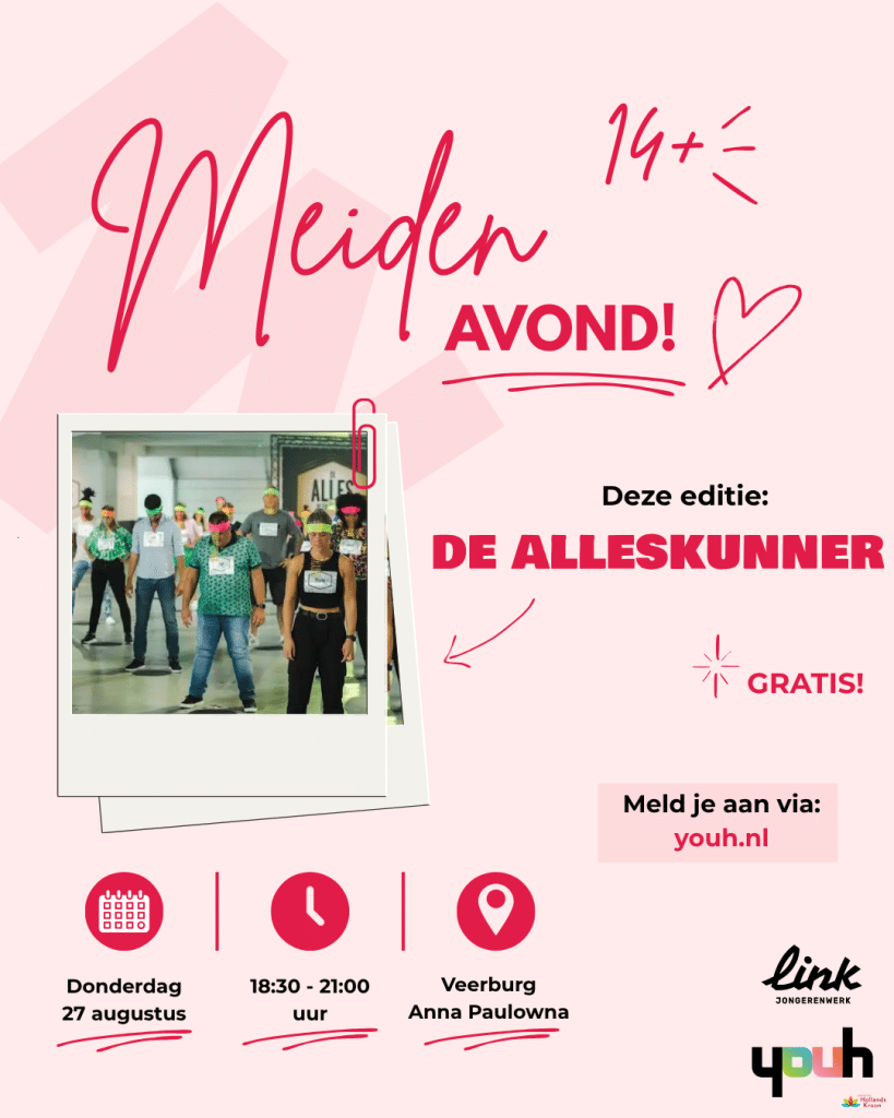 Flyer van Meidenavond De Alleskunner