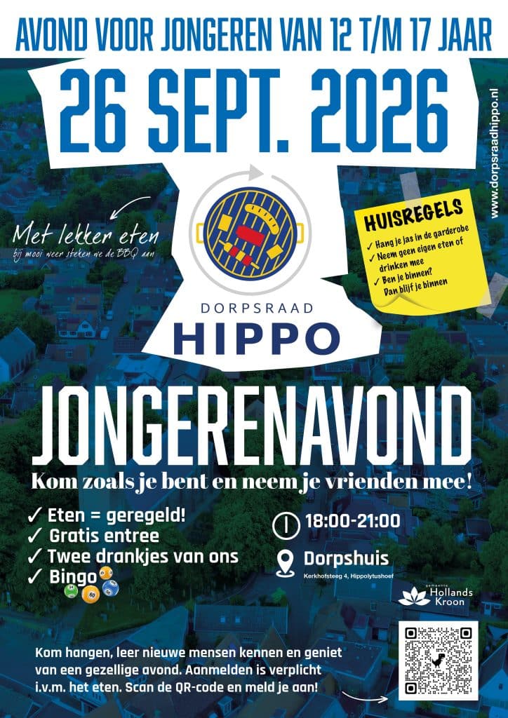 Flyer Jongerenavond Hippo
